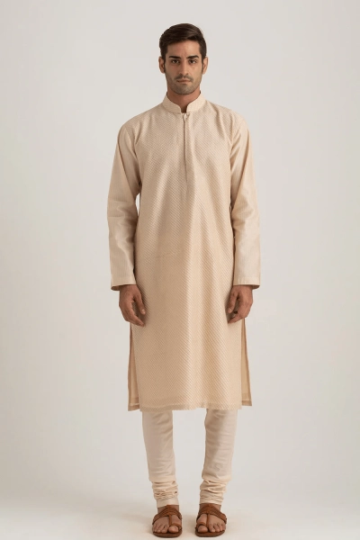 Summer is here beige kurta set