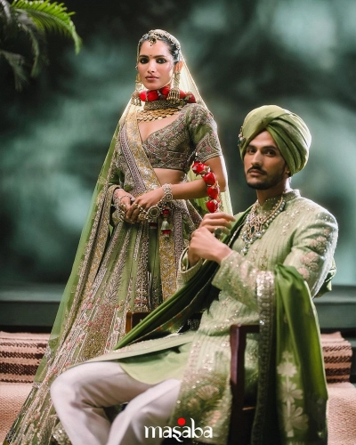 The ‘Aam Panna’ Lehenga | The ‘Pista Barfi’ Sherwani Set