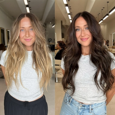 Brunette hair color transformation!